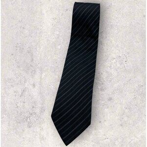 JIL SANDER Silk Tie ITALY XL Black Gray Purple Striped W:2.7" EUC